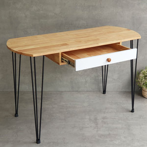 BD68107 Hairpin <b>Iron</b> Legs Desk with Small Drawers 120x50cm Computer Desk with Practical Storage Features - Product Image 3