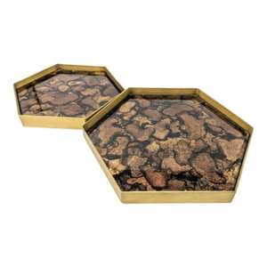 Handcrafted Buffalo Horn <b>Tray</b> Premium Decorative Serving <b>Tray</b> for Tea Coffee <b>Snacks</b> Elegant Kitchen Table Decor - Product Image 3