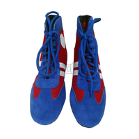 Chaussures de lutte Sambo personnalisées avec logo rouge et bleu, en cuir et daim, semelles intérieures en EVA, été/hiver, à lacets