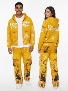 Conjunto de Sudadera con Capucha y Pantalones Cargo con Estampado de Peces OEM ODM, Ropa Deportiva Urbana de Dos Piezas con Diseño Gráfico, Conjuntos Deportivos Unisex - Product Image 6