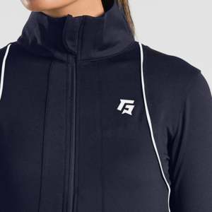 Chaqueta Delgada Aero Fit Azul Marino para Otoño con Cuello Alto y Característica Transpirable - Product Image 6