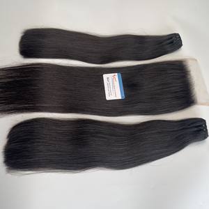 Paquetes de cabello humano virgen alineados con cutícula cruda vendedores al por mayor hueso de Grado Superior recto vietnamita doble dibujado cabello humano - Product Image 1