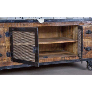 Gabinete indio de madera maciza, unidad de almacenamiento rústica de madera dura de Mango y Acacia, muebles artesanales personalizados OEM ODM disponibles - Product Image 3