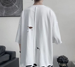 Camiseta Personalizada para Hombre, Talla Grande, 100% Algodón, con Logotipo Impreso, Hombros Caídos, Corte Holgado - Product Image 2