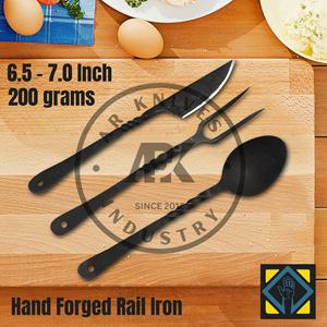 Ensemble de couverts Viking en acier inoxydable forgé à la main, couteau, fourchette, cuillère, manche martelé, poli miroir écologique, ensemble de table nordique - Product Image 4