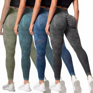 Pantalons de sport de gym, de fitness et de yoga, en nylon, taille haute, sans couture, leggings pour femmes, effet push-up - Product Image 1