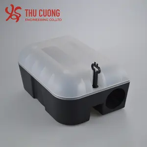 Rodent Plastic Bait Station Black color Transparent High quality effective against mice moles Kill harmful Safe use Easy install