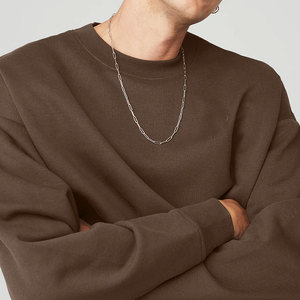 Sweat-shirt à col rond pour hommes de haute qualité OEM 100% coton coupe-vent doublé polaire 100% polyester 420GSM - Product Image 5