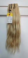 Extensiones de Cabello Humano Virgen Remy Indio Premium Rubio, Ondulado Liso Sedoso, Doble Trama a Máquina, Alta Calidad, Decolorado