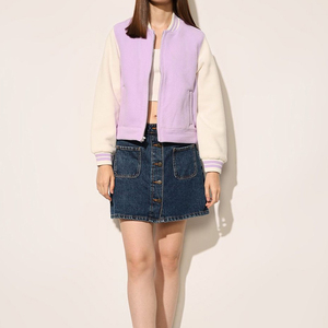 Veste universitaire d'été décontractée en cuir de luxe pour femmes Letterman High Street Style Wholesale Winter Street Wear Jacket for women - Product Image 4