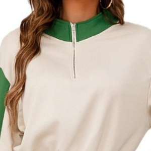 เสื้อฮู้ดผู้หญิงคุณภาพสูง คอตั้ง แขนยาว ซิปครึ่งตัว ทรงหลวม สวมใส่สบาย ระบายอากาศได้ดี เหมาะสำหรับฤดูใบไม้ผลิ ผลิตแบบ ODM - Product Image 6