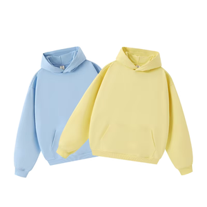 Pull à capuche décontracté unisexe vintage pour hommes 450g coton éponge français surdimensionné épaule tombante ODM grande poche kangourou Applique - Product Image 1