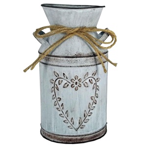 Vase en métal de couleur gris personnalisable, design vintage, taille moyenne, vases à fleurs de meilleur design, qualité supérieure, vases à fleurs décoratifs - Product Image 1