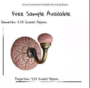 ตะขอแขวนเสื้อโค้ทและที่แขวนพวงกุญแจเซรามิกสีชมพูโบราณสินค้ามีความต้องการสูง - Product Image 3