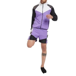 Ensemble court coupe-vent décontracté pour homme, léger, à fermeture éclair intégrale, à séchage rapide, avec short élastique taille haute, en toile, pour l'été, collection Active 2026 - Product Image 4