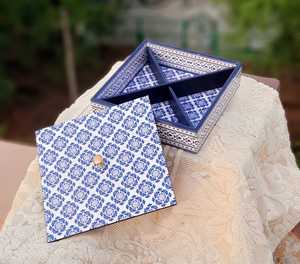 Cajas de madera decorativas estampadas para frutas secas, cajas de almacenamiento de hojas secas - Product Image 3