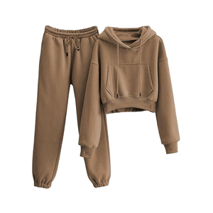 เสื้อครอปเอวสูงแฟชั่นใส่สบายเสื้อผ้าฟลีซให้ความอบอุ่นสำหรับฤดูหนาวโลโก้ตามสั่ง - Product Image 6