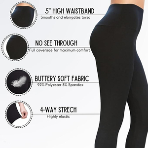 Mallas deportivas de yoga informales de algodón 100% de talla grande para mujer estilo sólido de Pakistán - Product Image 6