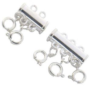 Set di Chiusure a Strati per Collane in Argento Sterling e Oro 14K, con Perle Rettangolari da 3mm e Componenti per Creazione Gioielli in Rame - Product Image 1