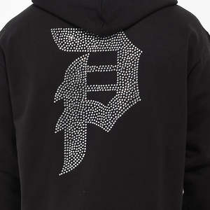 Nouveauté tendance, sweat-shirt personnalisé avec strass et délavage acide, streetwear lourd, sweat-shirts 500GSM pour hommes - Product Image 4