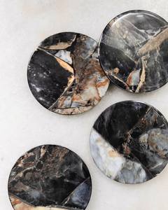 ชุดถาดรองแก้วทำจากเรซินอีพ็อกซี่ทรงกลมทำด้วยมือพร้อมที่จับงานฝีมือทำจากเรซินสำหรับตกแต่งบ้าน - Product Image 3