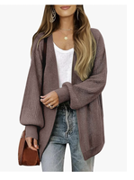 Direkt vom Hersteller: Individuelles Logo, Neuheit aus Bangladesch – Oversized Chunky Cardigan für Damen, offener Schnitt, lange Strickjacken, Strickmäntel