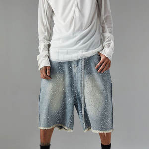 Pantalones Cortos Casuales de Estilo Urbano para Hombre, con Pedrería, para el Verano, con Logotipo Personalizado Disponible, Directo de Fábrica - Product Image 2