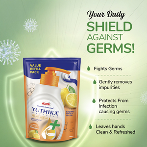Yuthika Naturals 180ml citron nettoyant pour les mains 100% extraits naturels pH équilibré - Product Image 4