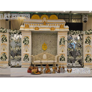 Bodas tradicionales del sur de la India, escenario Kanyadanam, bodas tamiles, hermosas ideas de decoración de escenario, decoración de escenario de boda musulmana - Product Image 1