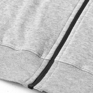 Gris chiné couleur Polyester/coton mélangé qualité supérieure fermeture éclair à manches longues hiver brodé hommes sweats à capuche Streetwear - Product Image 6