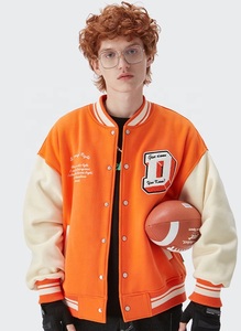 Fabricantes de ropa personalizada PU cuero manga Streetwear Letterman Varsity chaqueta para los hombres - Product Image 2