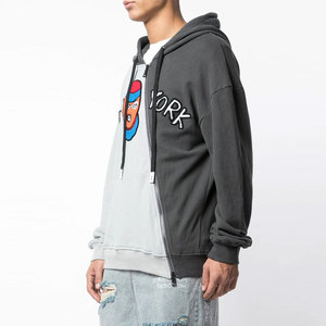 Sweat à capuche pour homme en coton épais 300 GSM brodé, doublure 100 % coton, manches longues, style streetwear - Product Image 3