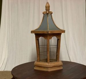 Casa de pájaros decorativa de jardín de madera para observación de aves salvajes en el exterior, cúpula arquitectónica, jaula colgante para pájaros, colgante de Metal - Product Image 2