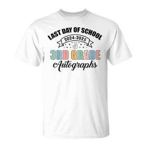 Dernier jour d'école 2024 2025 T-shirt avec autographes de la 3ème année - Product Image 2