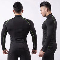 Ensemble de survêtement respirant pour homme, sous-vêtement thermique de compression à manches longues pour le sport, la course, la gym et l'entraînement