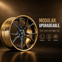 Jantes forgées en 3 parties Gold V-Split 19x9.5 5x120 ET30mm 6061 T6, jantes profondes personnalisées pour Audi