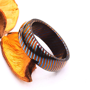 Hecho a mano personalizado forjado Timascus titanio Unisex boda anillo de compromiso hoja de acero inoxidable-directo del fabricante de cuchillos - Product Image 6