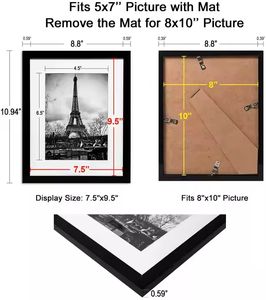 10 шт. набор фоторамки для стен-8x10 с ковриком/без, несколько фоторамок для коллажей - Product Image 6