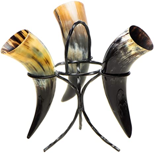 Meilleure qualité véritable corne de boeuf de vache africaine support sculpté Style Viking gobelet à bière Style Animal Unique artisanat naturel décoration - Product Image 4