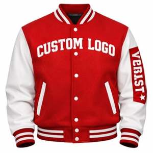 Chaqueta Varsity Premium Unisex de Invierno con Logotipo Bordado Personalizado en la Parte Delantera, Cuello Alto, Transpirable, Resistente al Viento, Estilo Urbano - Product Image 1