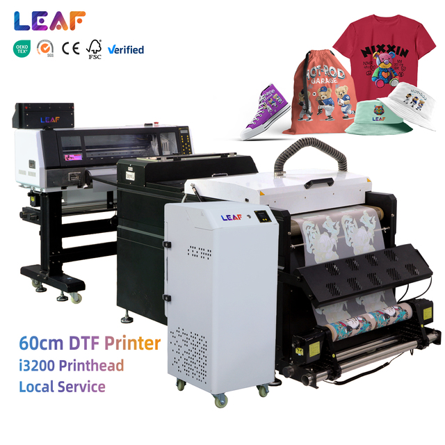 LEAF Digital 24 Inch Clothes DTF Printer 2 I3200 Head Inkjet Pet Film Transfer Printer 60cm DTF Printer Machine