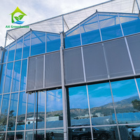 Moderne slimme multi-span Venlo-type glazen kas met hoge lichttransmissie, automatische bediening en aanpasbare afmetingen
