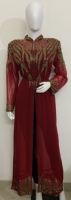 Abaya de luxe dernière collection, grande taille, en georgette, à manches longues, style Dubaï, avec broderie artisanale, ouverture frontale, longueur ras du sol, pour mariage et occasions ethniques