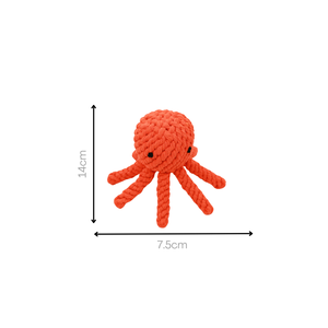 Giocattolo da Masticare per Cani a Forma di Polpo Ecologico e alla Moda Monli |   Eliminatore della noia |   Cura Artigianale |   Cotone Riciclato Premium Biodegradabile - Product Image 5
