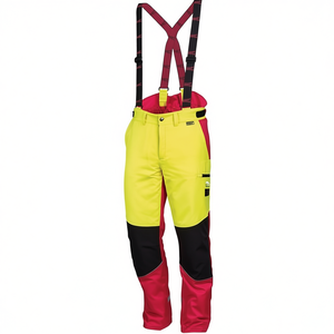 Comfort Size 52 Forestry Protective Trousers Neon Yellow/<b>Red</b> Garden <b>Gloves</b> & Gear - Product Image 2