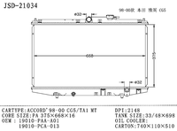 Radiateur de refroidissement pour voiture Accord JD 21034 1998-2000 pour OEM 19010-PAA-A01/19010-PCA-013 Bouchon de radiateur