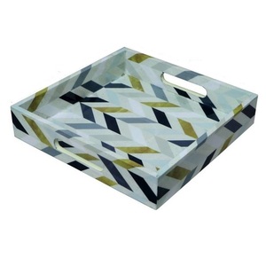 Top Trending Enamel Finishing handcrafted Decorative Food <b>Serving</b> Rounded <b>Tray</b> Hotel Restaurant Catering <b>Serving</b> Wooden <b>Trays</b> - Product Image 2
