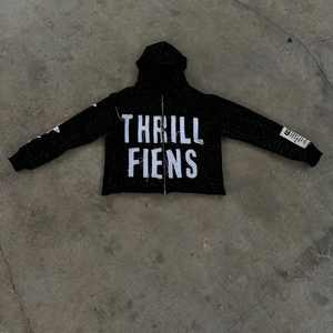 Lettre personnalisée en détresse broderie Logo Vintage lavage à l'acide pierre lavé surdimensionné coupe Vintage unisexe sweats à capuche lourds - Product Image 5