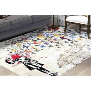 Tapis imprimé : Tapis Banksy Girl, Tapis de couloir, Tapis abstraits, Tapis de chambre, Tapis en velours de luxe - Product Image 5