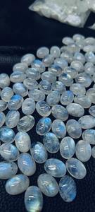 Piedras Preciosas Sueltas de Alta Calidad, Piedra Lunar Arcoíris de Nacimiento de Junio, Cabujón Ovalado de 3-6 Quilates, Premium, Natural, Blanco, Fuego Azul, Curativas - Product Image 2